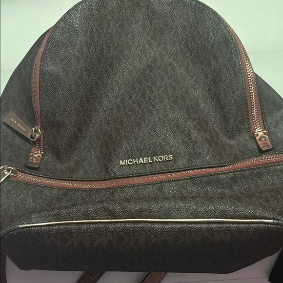 Michael Kors Brown Medium Logo Backpack - Picture 15 of 15